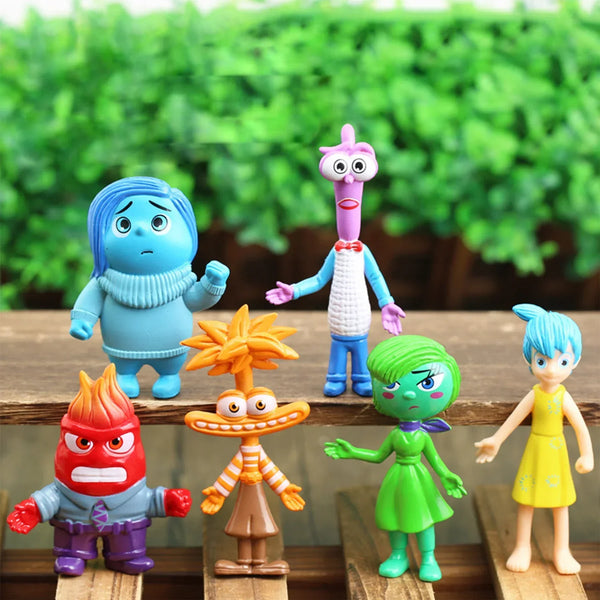 New 6Pcs/Set Inside Out 2 Action Figure Toy Cartoon Movie Joy Anxiety